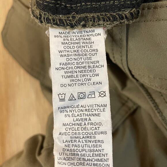 prAna Straight Fit Hiking Pants 8 Short Green Recycled Nylon Stretch Outdoor - Picture 7 of 13